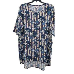 LuLaRoe Irma Nightmare Before Christmas Lock Shock Barrel Hi-Low Hem Tunic L